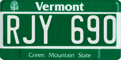 VT license plate RJY690