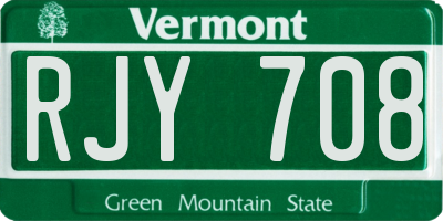 VT license plate RJY708