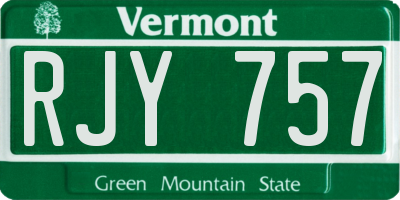 VT license plate RJY757