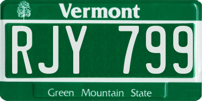 VT license plate RJY799
