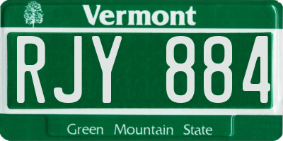 VT license plate RJY884