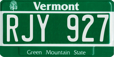 VT license plate RJY927