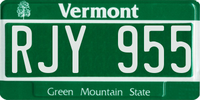 VT license plate RJY955