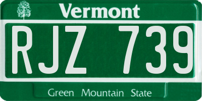 VT license plate RJZ739