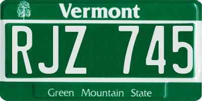 VT license plate RJZ745