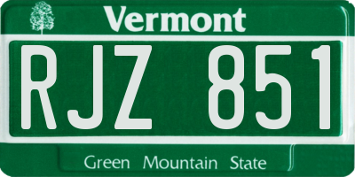 VT license plate RJZ851