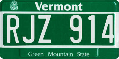 VT license plate RJZ914