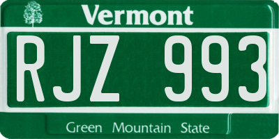 VT license plate RJZ993