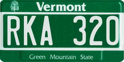 VT license plate RKA320