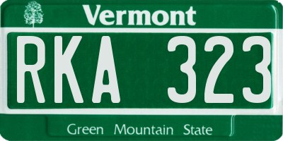 VT license plate RKA323