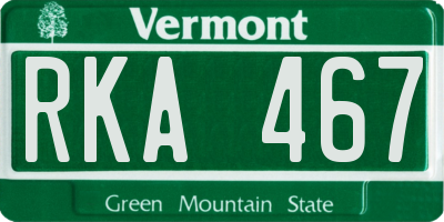 VT license plate RKA467