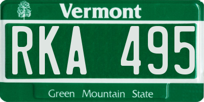 VT license plate RKA495