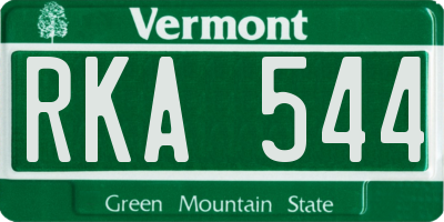 VT license plate RKA544