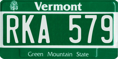 VT license plate RKA579