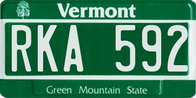 VT license plate RKA592