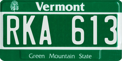 VT license plate RKA613