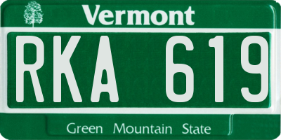 VT license plate RKA619