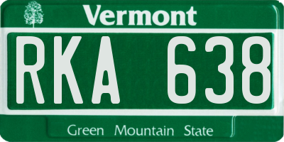 VT license plate RKA638