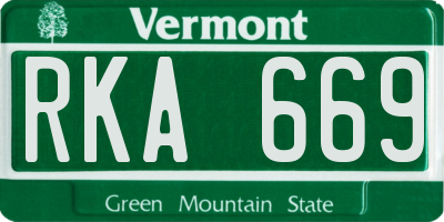 VT license plate RKA669