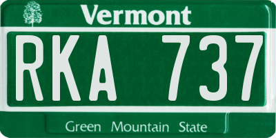 VT license plate RKA737