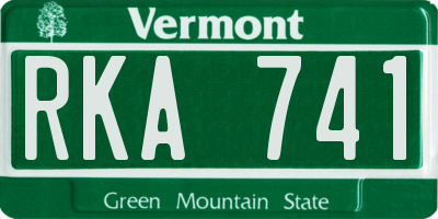 VT license plate RKA741