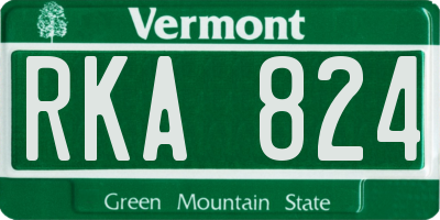 VT license plate RKA824