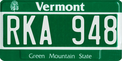 VT license plate RKA948