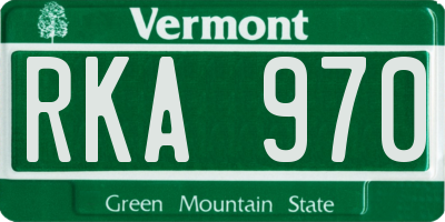 VT license plate RKA970