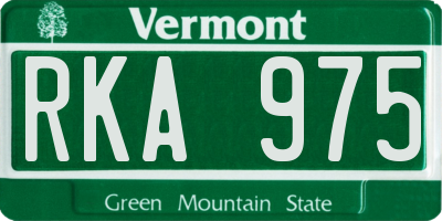 VT license plate RKA975