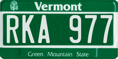 VT license plate RKA977