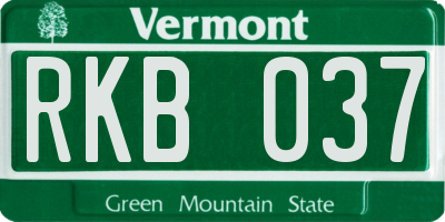 VT license plate RKB037
