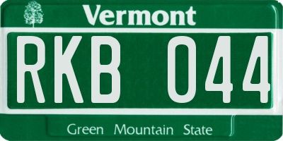 VT license plate RKB044