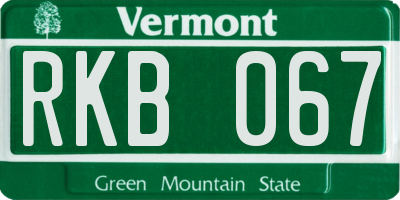 VT license plate RKB067