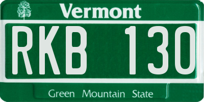 VT license plate RKB130
