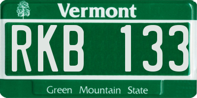 VT license plate RKB133
