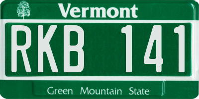 VT license plate RKB141