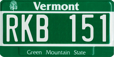 VT license plate RKB151