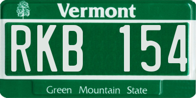 VT license plate RKB154