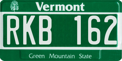 VT license plate RKB162