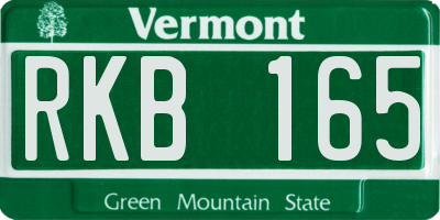VT license plate RKB165