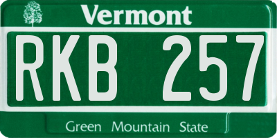 VT license plate RKB257