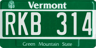 VT license plate RKB314