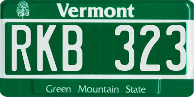 VT license plate RKB323