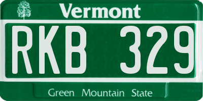 VT license plate RKB329