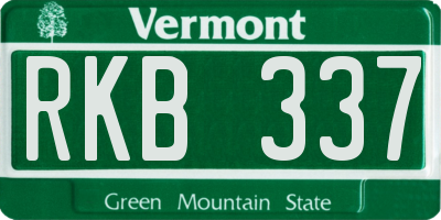 VT license plate RKB337