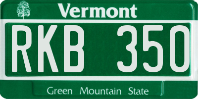 VT license plate RKB350