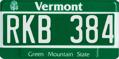 VT license plate RKB384