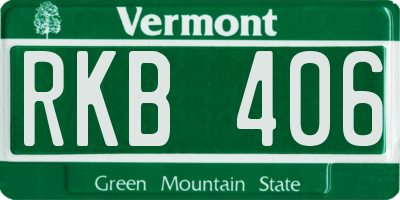VT license plate RKB406