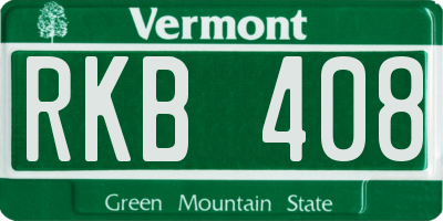 VT license plate RKB408