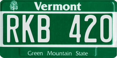VT license plate RKB420